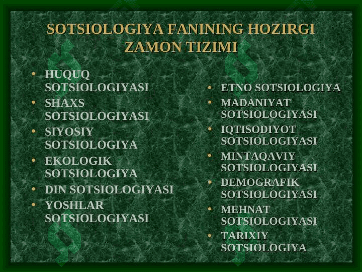 SOTSIOLOGIYA fanining maqsad va vazifalari 8