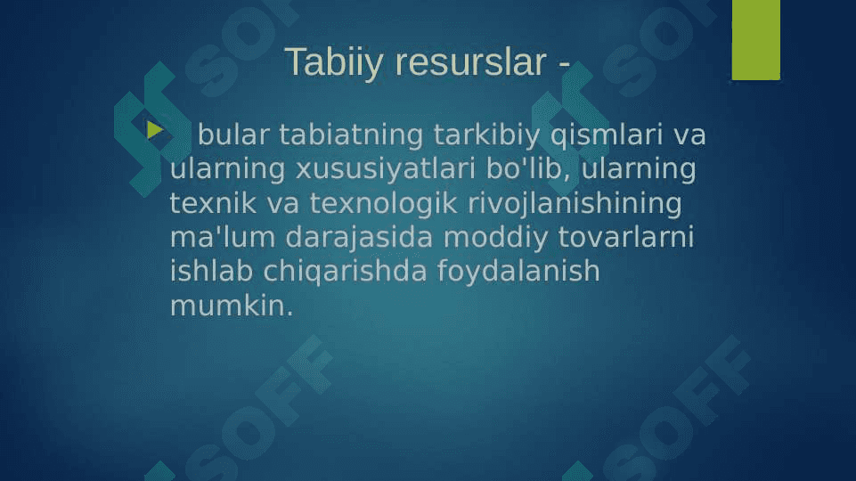 Jahon tabiiy resurslari geografiyasi 2