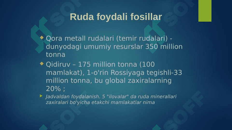 Jahon tabiiy resurslari geografiyasi 6