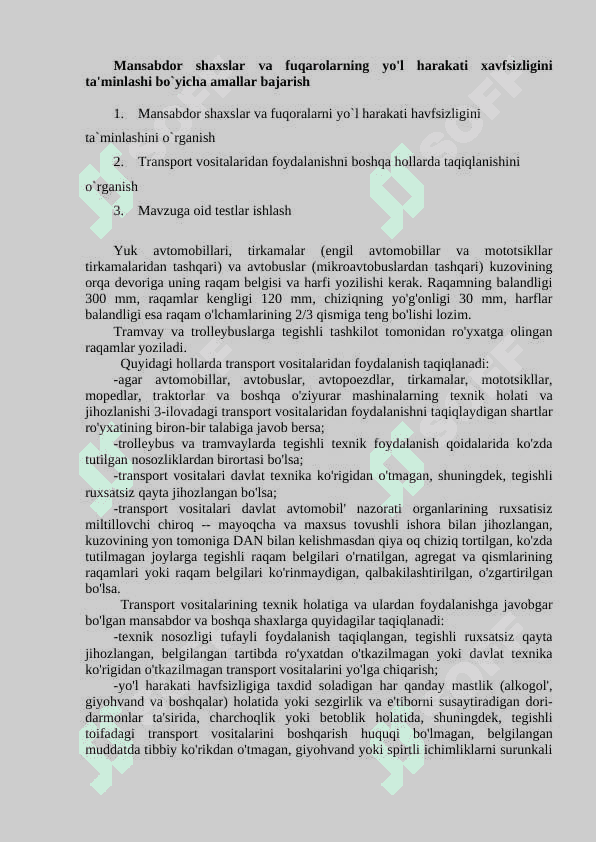 transport vositalarini boshqarish 7