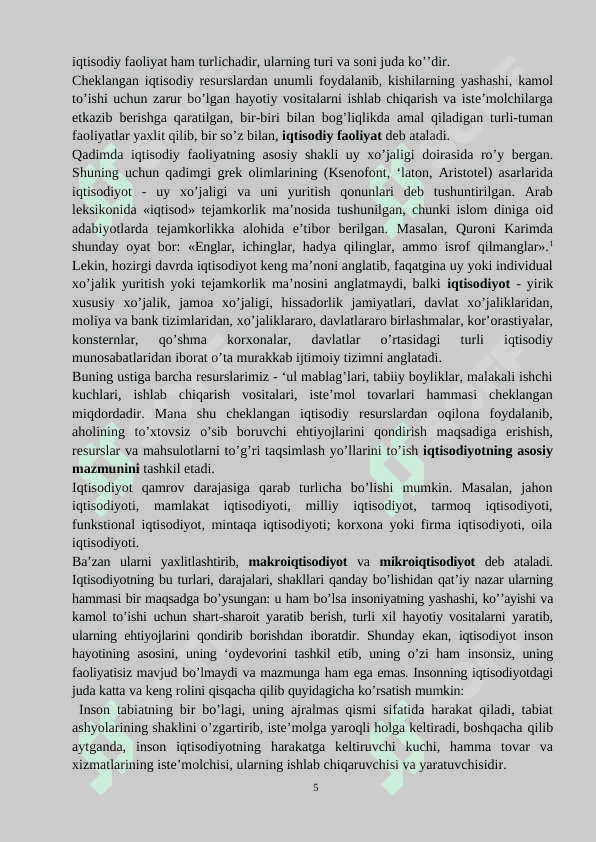 Iqtisodiy qonunlar va ularning amal qilish mexanizmi 5