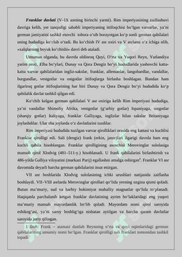 So‘nggi o‘rta asrlarda Yevropa davlatlari haqida ma’lumotlarni to’plash 3