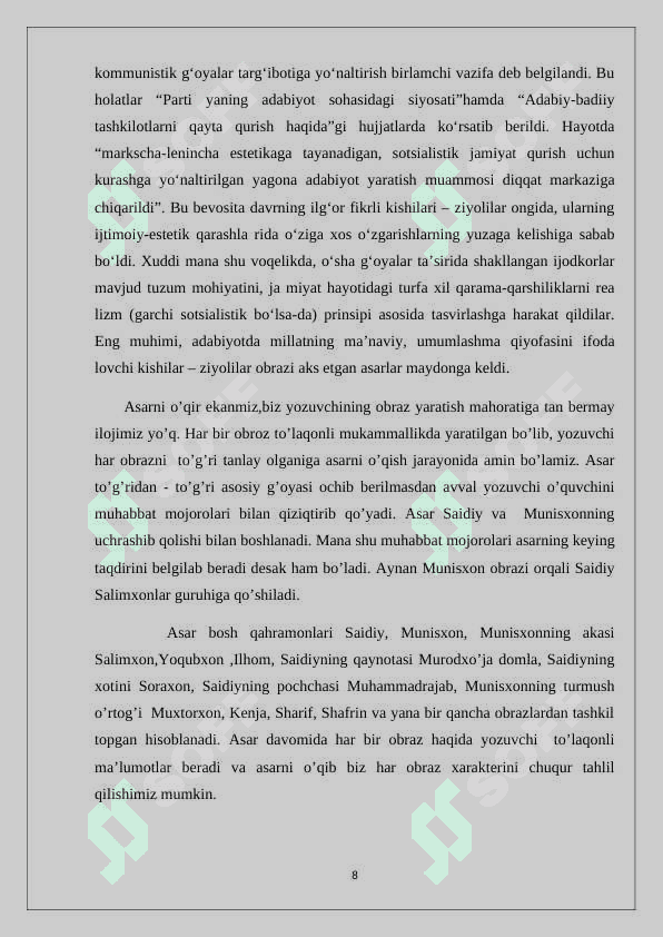 Sarob romanida davr va shaxs fojiasi talqini 8