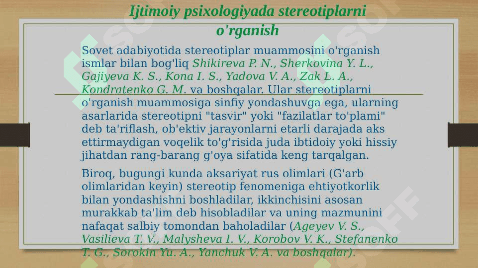 STEREOTIPLAR VA ULARNING TURLARI 7
