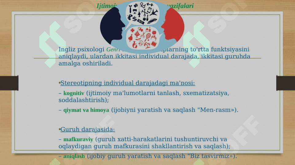 STEREOTIPLAR VA ULARNING TURLARI 8