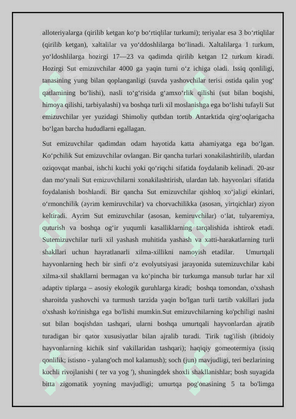 Mushuksimonlarning hayot kechirishi va tarqalishi 4