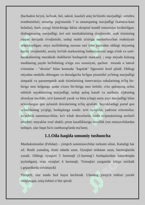 Mushuksimonlarning hayot kechirishi va tarqalishi 5