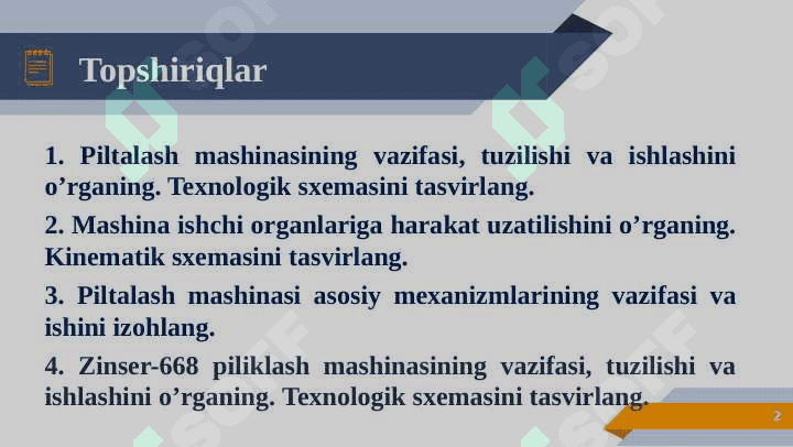 Piltalash mashinalari.Piliklash mashinalarining turlari 2