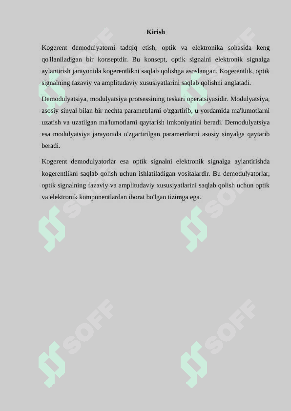 Optimal kogerent demodulyatorini tadqiq etish 2