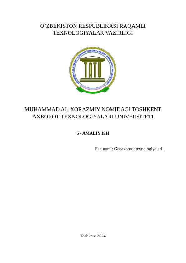 Interaktiv xaritalarni yaratish texnologiyalari, Leaflet JS (JavaScript) kutubxonasi bilan tanishish. Ishdan maqsad: ArcMap dasturi asosida interaktiv xaritalarni yaratish uchun geomalumotlar bazasini loyihalash .