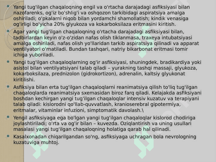 Yangi tug’ilgan chaqaloqlar va bolalar kasalliklari 8