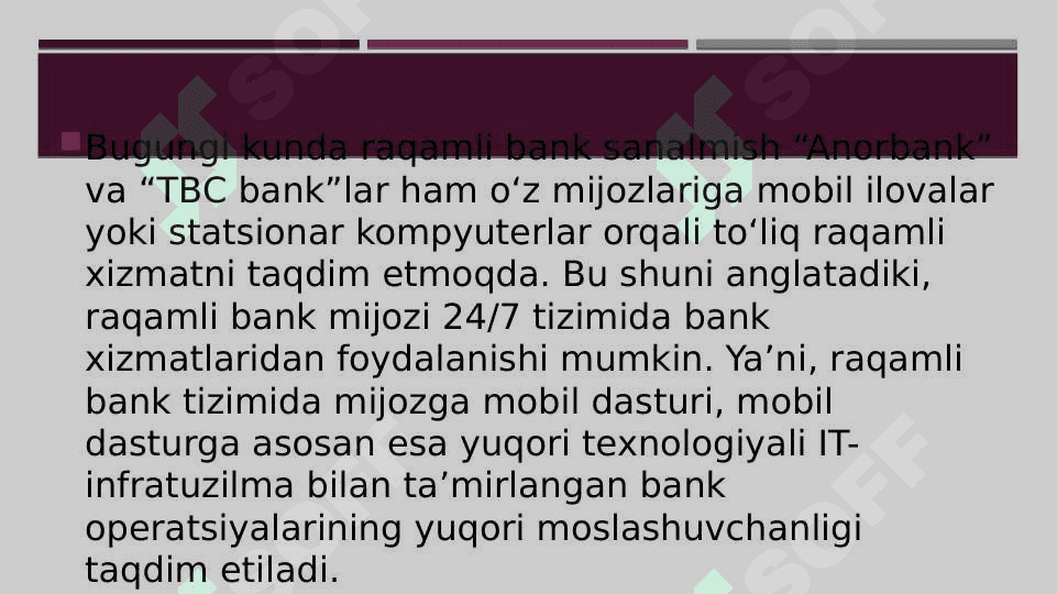 Bank xizmatlarini raqamlashtirishning yangi yechimlari 7