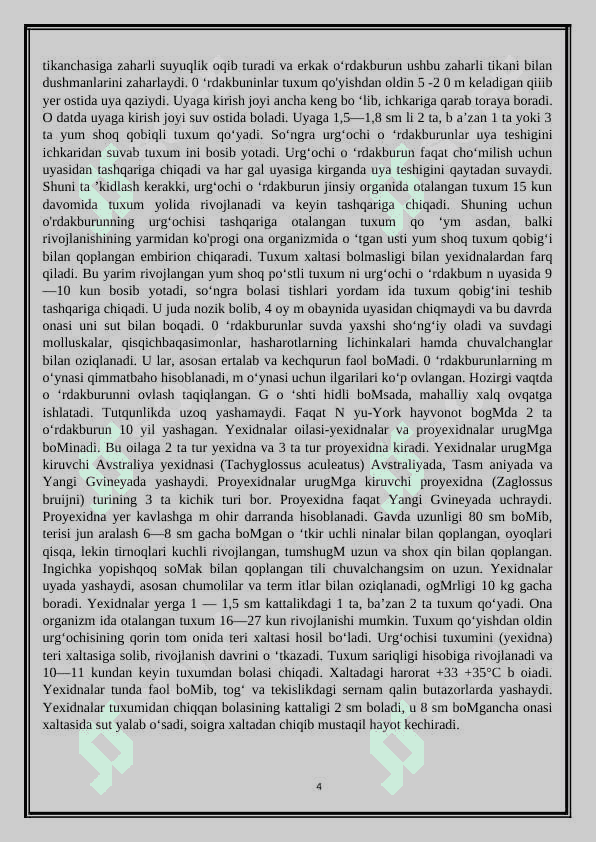Tuxum qo’yuvchi sutemizuvchilarning hayoti 4