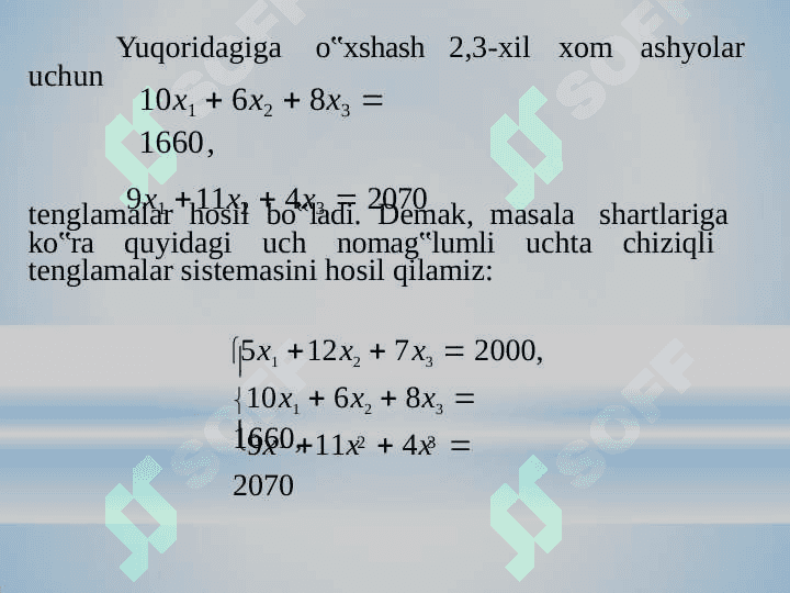 Chiziqli  tenglamalar sistemasini  yechishning Kramer USULI 6