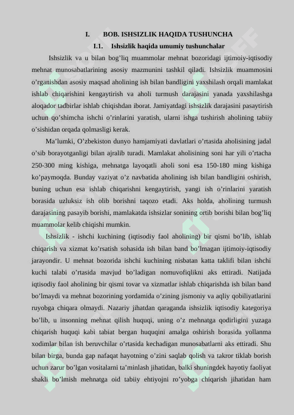 Ishsizlik kelib chiqish sabablari va nomoyon bo'lish shakillar 5