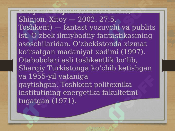 Hojiakbar Shayxovning hayoti va ijodi 2