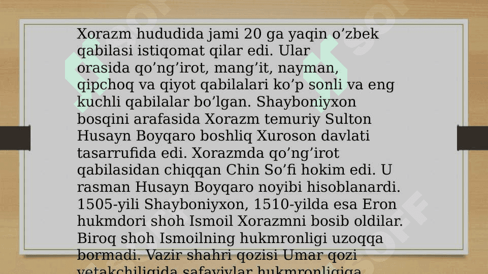 Xiva xonligining tashkil topishi 2