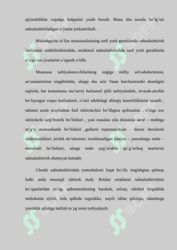 Maktabgacha ta’lim tashkilotida sahnalashtirish  faoliyatini tashkil qilish shakllari 3