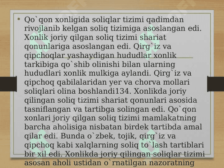 QO`QON XONLIGIDA SOLIQLAR 2