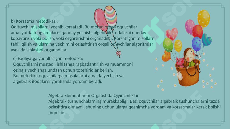 Algebra elementlarini oʽrgatish metodikas 4