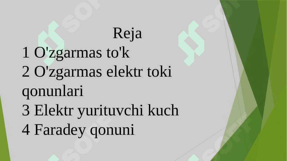 O'zgarmas elektr to'ki qonunlari 2