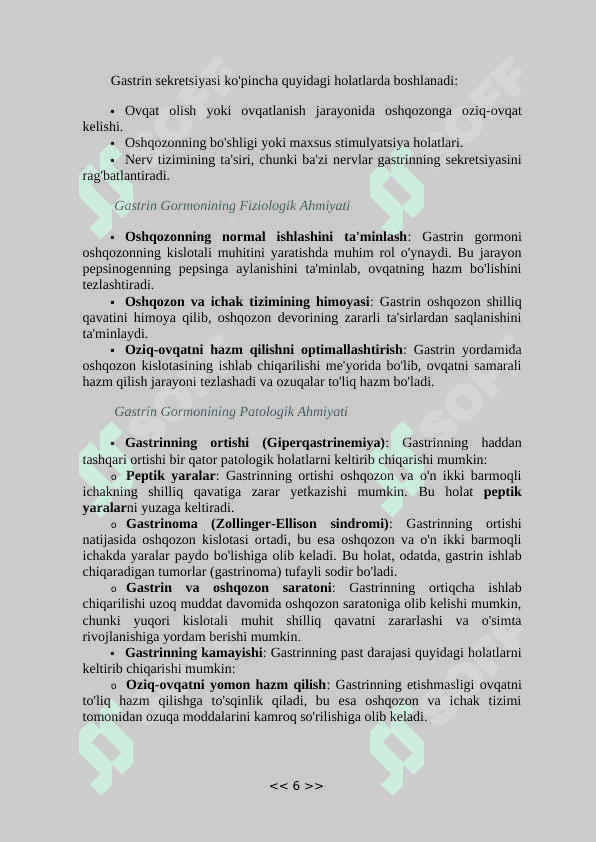 Gastrin gormoni va ularning funksiyalari 6