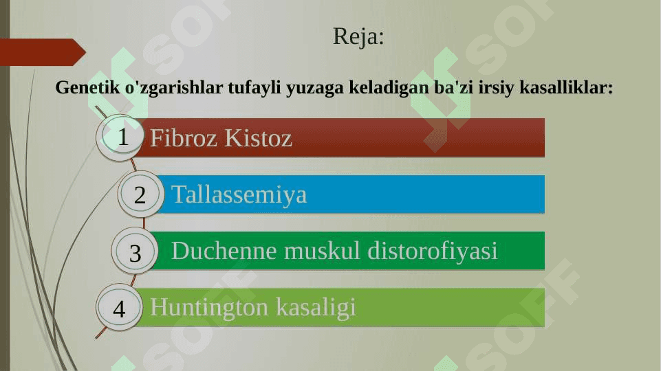 Genlarning o’zgarishi bilan bogʻliq irsiy kasalliklar 2