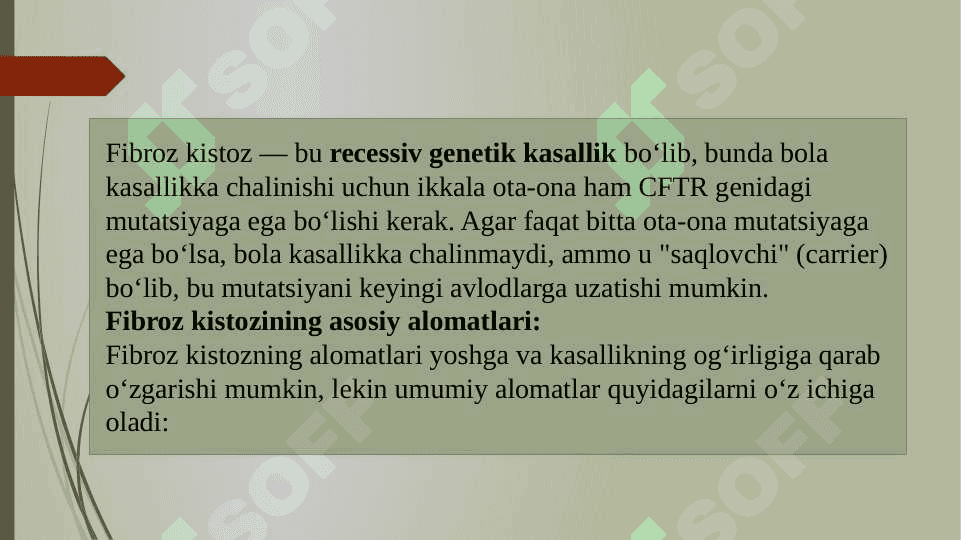 Genlarning o’zgarishi bilan bogʻliq irsiy kasalliklar 6