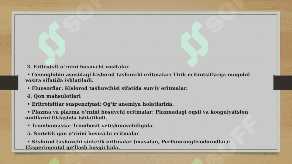 Qon ketish natijasida qon o’rnini bosuvchi vositalar 4