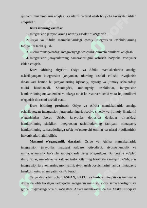 Osiyo va Afrika mamlakatlarida integratsion jarayonlar 4