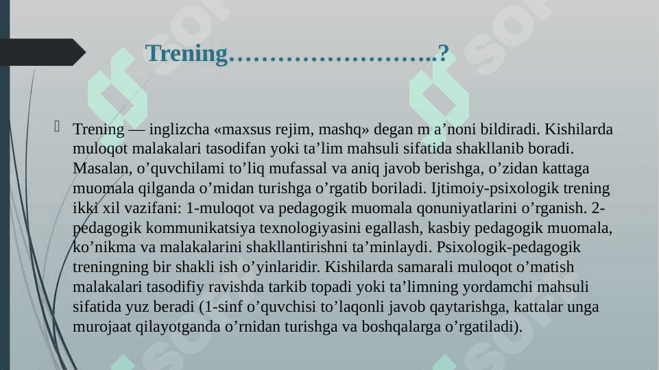 Muloqot ko’nikmalarini rivojlantirish treninglari 4