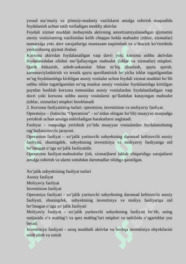 KORXONANING OPERATSION FAOLIYATI TAHLILI 2