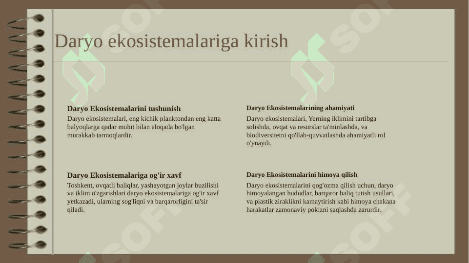 Dengiz ekosistemasi. Hamjamiyat va ekosistema 3