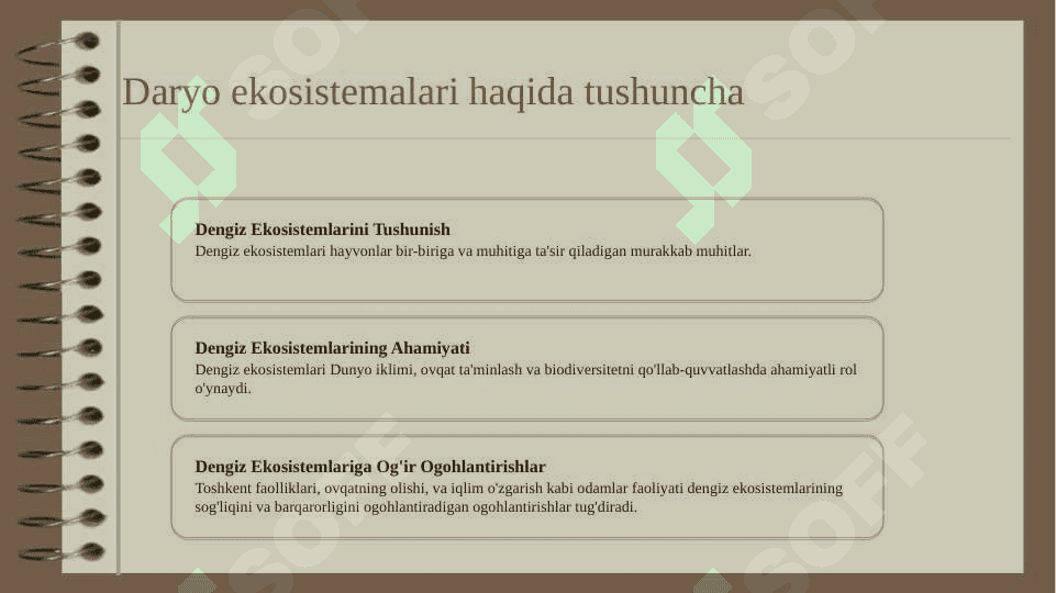 Dengiz ekosistemasi. Hamjamiyat va ekosistema 4
