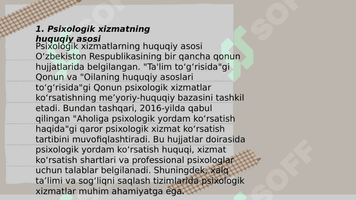 Psixologik hizmatning normativ ishchi hujjatlari 3