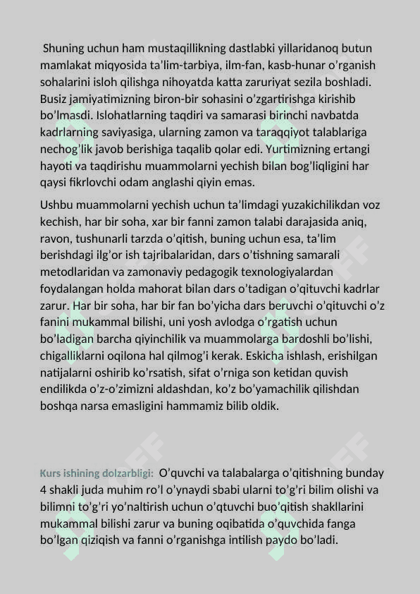 Fizika o’qitishning To’rt shakli 5