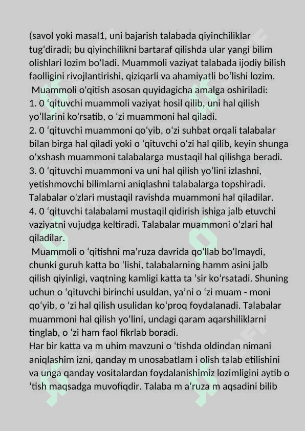 Fizika o’qitishning To’rt shakli 7