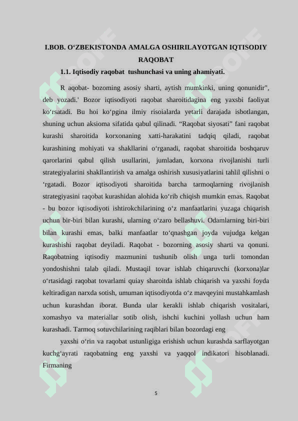 Iqtisodiy raqobat mohiyati, uni amalga oshirish zarurati 5