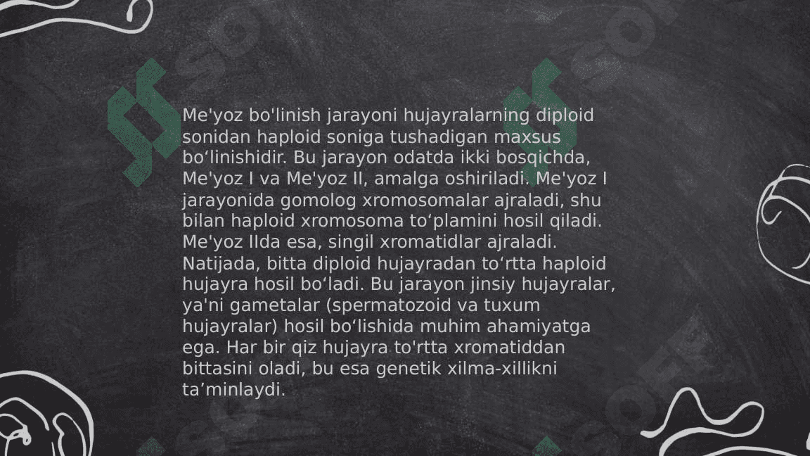 Mitoz va me’yoz sikllari.Patagen ta’sirlari. 4