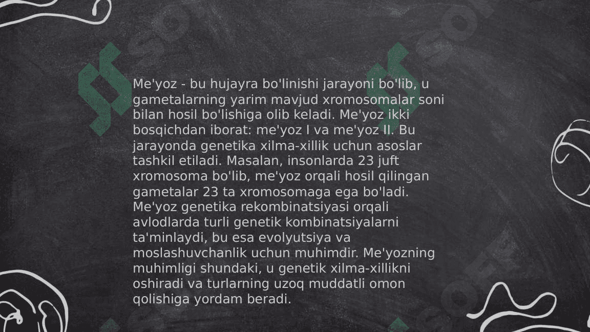 Mitoz va me’yoz sikllari.Patagen ta’sirlari. 7