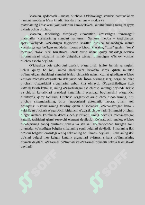 O‘lchash vositalari, ularning turlari 2