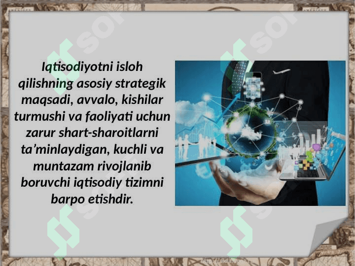 O‘zbek modelining ishlab chiqilishi.Iqtisodiy islohotlarning boshlanishi 3