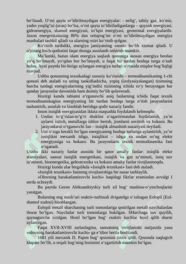 TEXNIK TERMODINAMIKA ASOSLARI 2