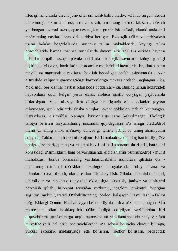 Boshlang'ich sinf òquvchilarida ekologik tarbiyani shakllantirish (sinfdan tashqari ishlar misolida) 3