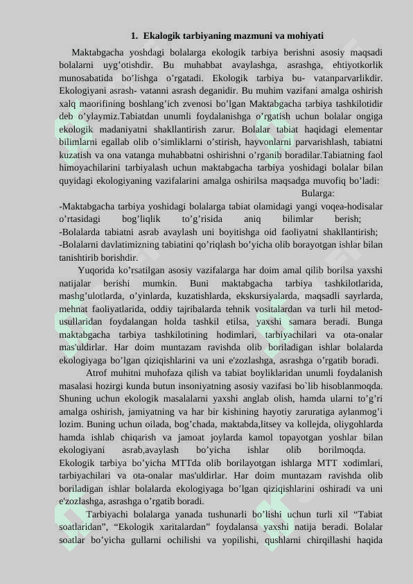 Boshlang'ich sinf òquvchilarida ekologik tarbiyani shakllantirish (sinfdan tashqari ishlar misolida) 5