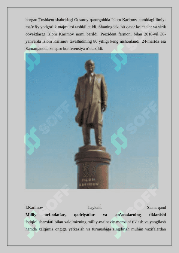 Mustaqillik yillarida manaviy va tarixiy merosning qayta tiklanishi   24 7