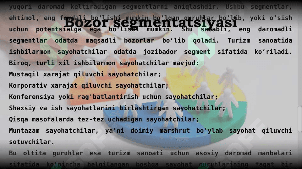Bozor segmenti va xaridor turlari 7