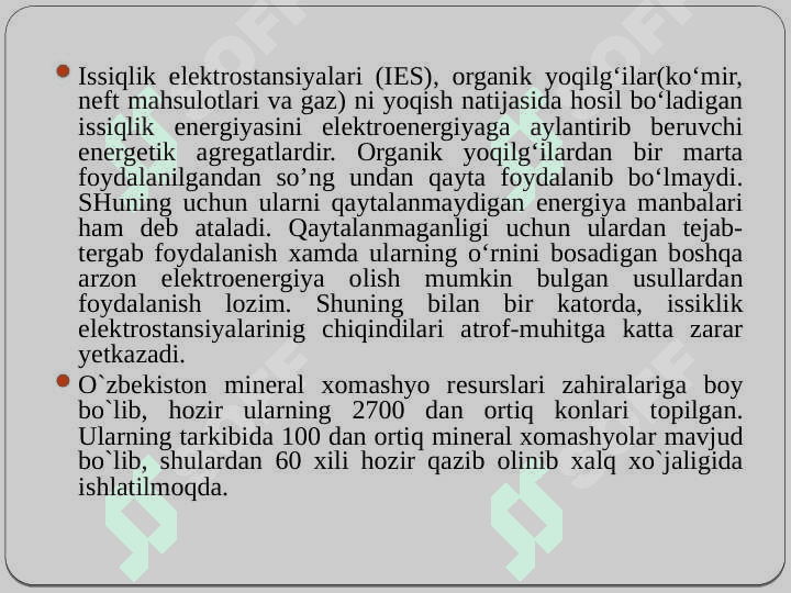 An’anaviy va noan’anaviy energiya manbalari 4