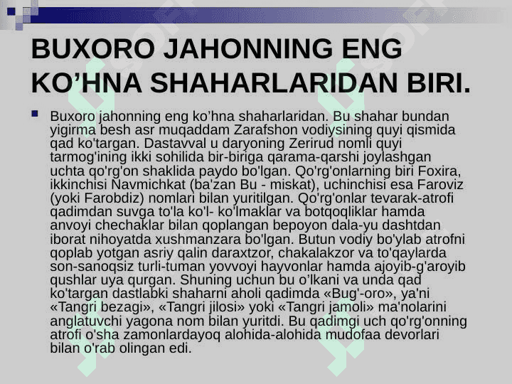 Mustaqillik yillarida Buxoro 2