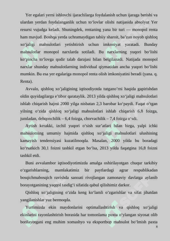 Yer rentasi va uning turlari. 6